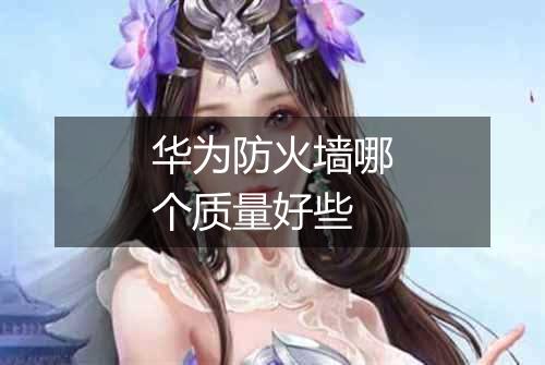 华为防火墙哪个质量好些