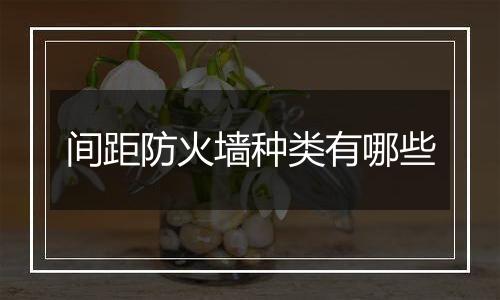 间距防火墙种类有哪些