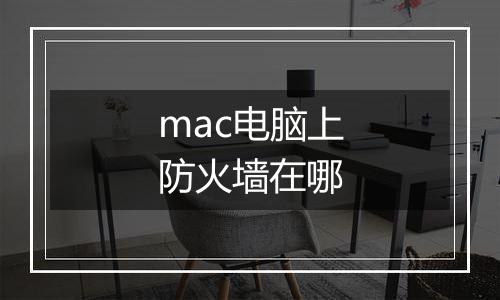 mac电脑上防火墙在哪