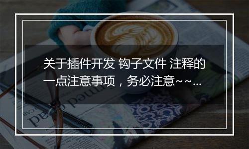 关于插件开发 钩子文件 注释的一点注意事项,务必注意~~~