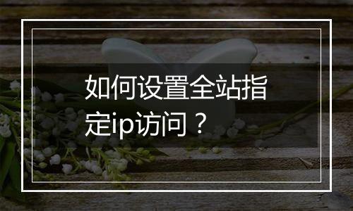 如何设置全站指定ip访问？