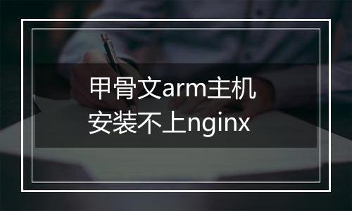 甲骨文arm主机 安装不上nginx