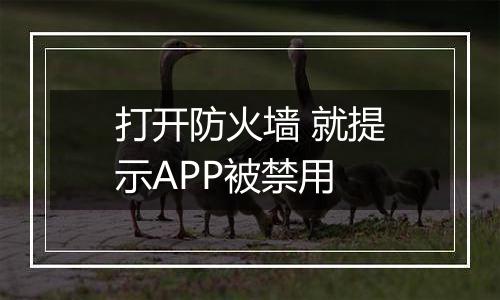 打开防火墙 就提示APP被禁用
