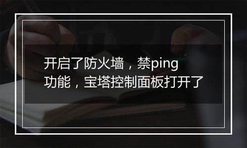 开启了防火墙,禁ping功能,宝塔控制面板打开了