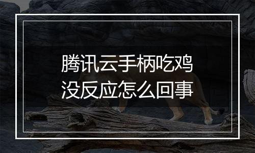 腾讯云手柄吃鸡没反应怎么回事