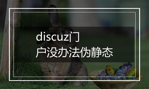 discuz门户没办法伪静态