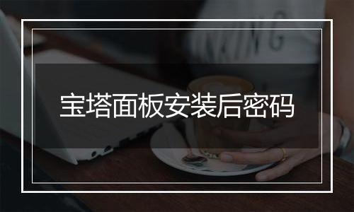 宝塔面板安装后密码