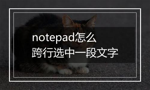 notepad怎么跨行选中一段文字
