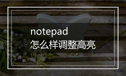 notepad怎么样调整高亮