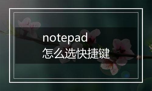 notepad怎么选快捷键