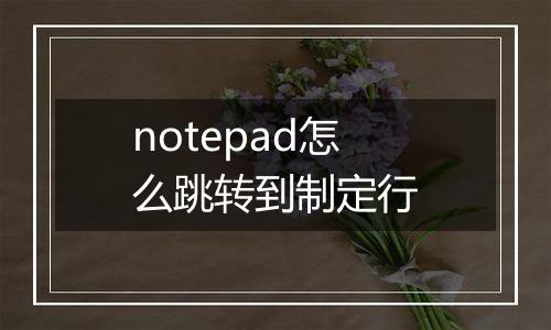 notepad怎么跳转到制定行