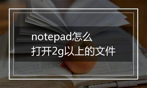 notepad怎么打开2g以上的文件