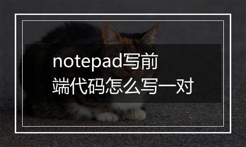 notepad写前端代码怎么写一对