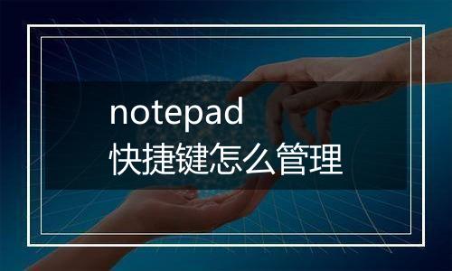 notepad快捷键怎么管理