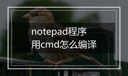 notepad程序用cmd怎么编译
