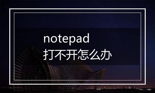notepad打不开怎么办