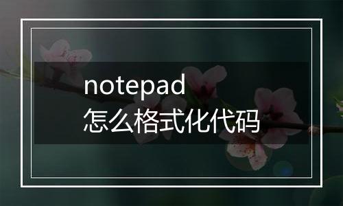 notepad怎么格式化代码